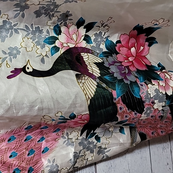 Sam Well O/S Silk Multicolored Print Kimono Robe - Picture 10 of 10